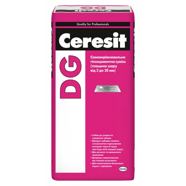 Суміш самовирівнювальна гіпсово-цементна Ceresit DG